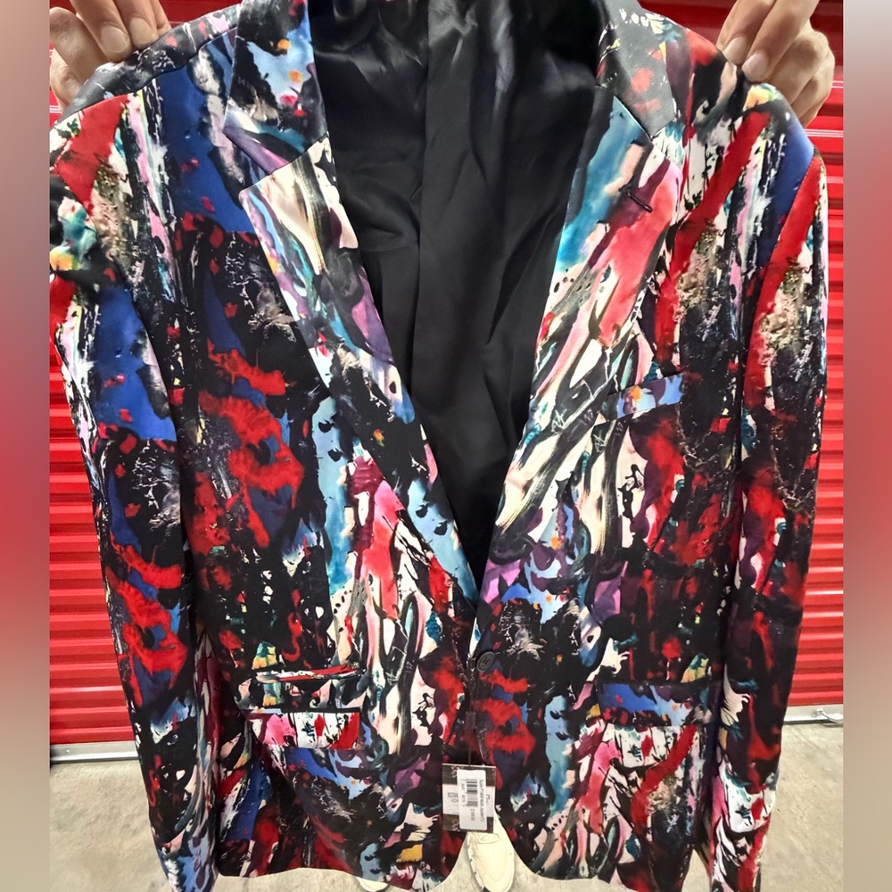 NWT Sulso Couture Multicolor Abstract Men's Blazer - Picture 2 of 5